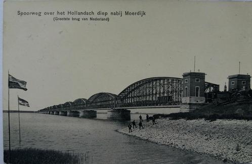 Top kaart: Spoorweg over het Hollandsch diep nabij Moerdijk., Verzamelen, Ansichtkaarten | Nederland, Gelopen, Noord-Brabant, Voor 1920