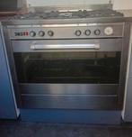 Pelgrim RVS 5 pits gasfornuis 90 cm breed met oven en grill, Ophalen of Verzenden, Grill, Gas, 5 kookzones of meer