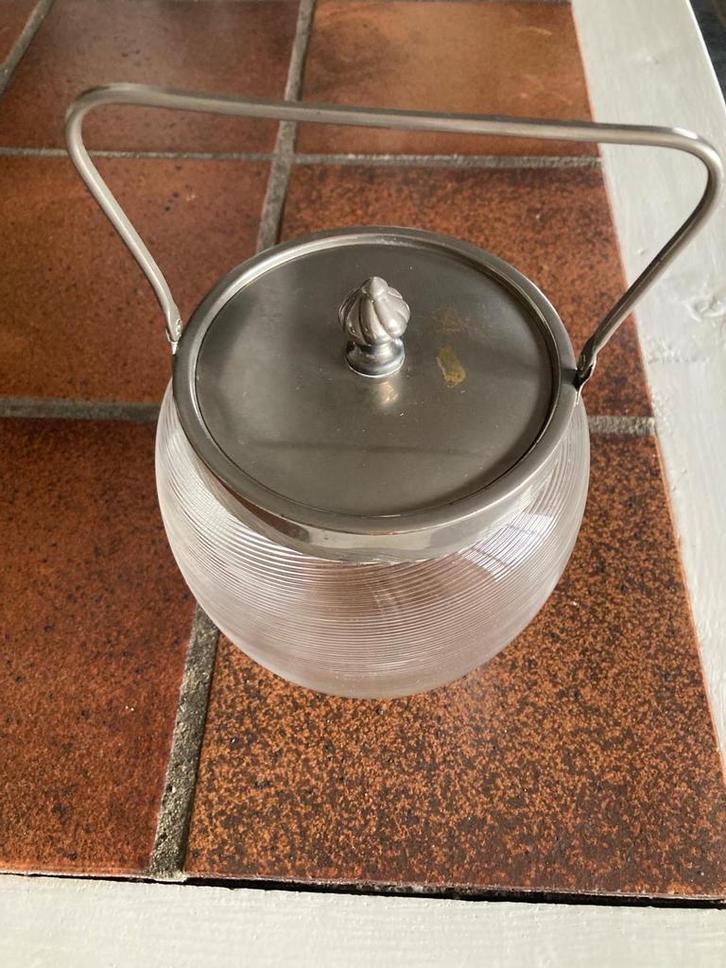 Friese Koekjespot met Deksel (draadglas), Antiek en Kunst, Antiek | Glas en Kristal, Ophalen