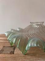 Art deco lampenkap glas groen doorzichtig, Groen, Ophalen of Verzenden