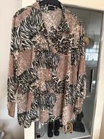 Vintage La Cara Blouse - Dierenprint - Maat 50, Ophalen of Verzenden, Zo goed als nieuw, Beige, Blouse of Tuniek