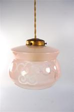 Vintage glazen lampenkap roze, Overige kleuren, Rond, Ophalen of Verzenden, Zo goed als nieuw