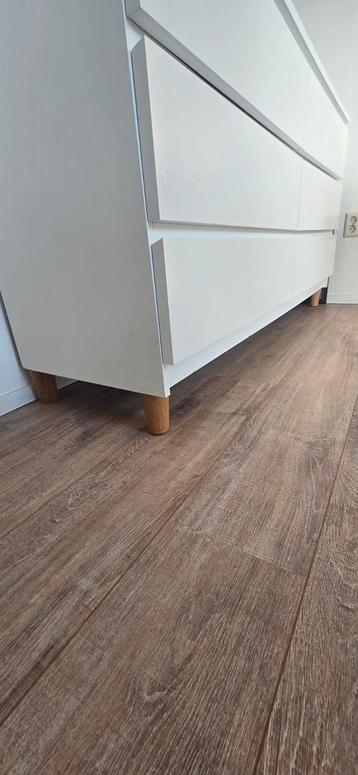 IKEA Malm ladekast wit met eiken poten - 6 laden - afbeelding 3