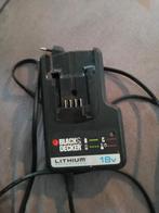 Black & Decker 18V Lithium Acculader, Ophalen of Verzenden, Gebruikt
