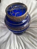 Antieke glazen kobaltblauwe object pot, Antiek en Kunst, Ophalen of Verzenden