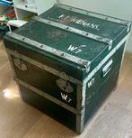 Vintage groene hutkoffer, Antiek en Kunst, Ophalen