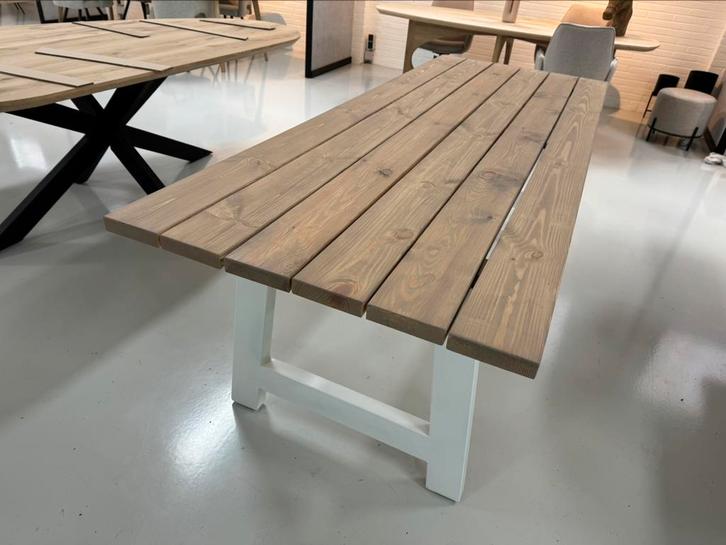 Yellowpine tuintafel 200cm + A/H poten geolied buitentafel, Huis en Inrichting, Tafels | Eettafels, Nieuw, 200 cm of meer, Vijf personen of meer