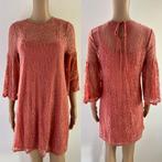 Dames lange jurk crochet gehaakt top kant volants lace S, Oranje, Ophalen of Verzenden, Zo goed als nieuw, Knielengte