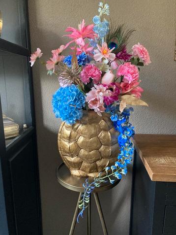 Echt een plaatje Zijden bloemen in vaas Schild Zijden beschikbaar voor biedingen