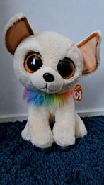 TY Beanie Boo knuffel hondje Chewey (middel 22 cm), Ophalen of Verzenden, Zo goed als nieuw, Hond