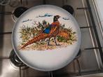 Vintage JRM Ceramica Bord met Fazant, Porselein of Keramiek, Schaal, Rond, Ophalen of Verzenden