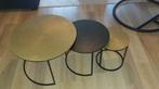 Salontafel set van 3 zwart & goud, Huis en Inrichting, Tafels | Salontafels, Ophalen, Zo goed als nieuw, Rond, Metaal