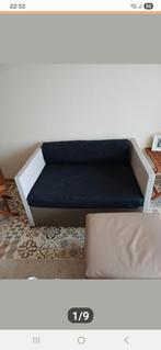 kleine lounge bank rattan rotan kunstof lichtgrijs taupe, Huis en Inrichting, Ophalen, Tweepersoons, Minder dan 150 cm, Riet of Rotan