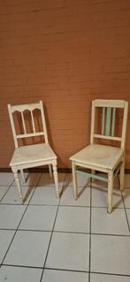 Vintage stoeltjes, Huis en Inrichting, Stoelen, Ophalen, Gebruikt, Twee, Wit