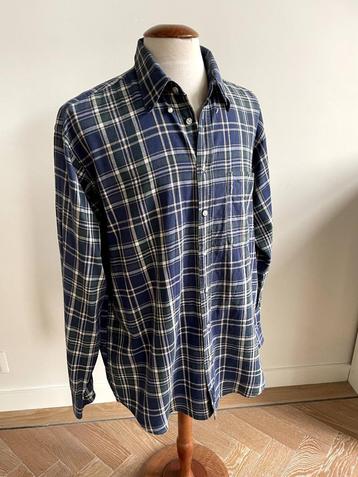 Gant: Blauw ruitoverhemd met logo. Maat XXL beschikbaar voor biedingen