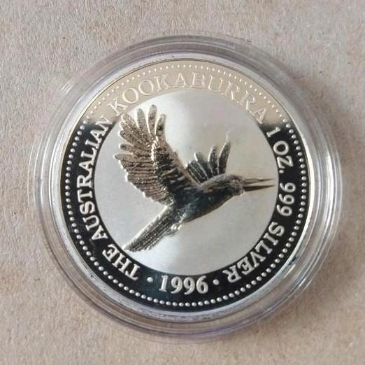 1 oz Zilver Kookaburra munt 1996 uit Australië, Postzegels en Munten, Edelmetalen en Baren, Zilver, Ophalen of Verzenden