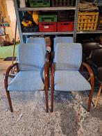 4 keer eetkamerstoel stoelen stoel blauwe stof design, Huis en Inrichting, Stoelen, Ophalen, Gebruikt, Blauw, Design