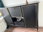 Antieke kast , zwart met gouden details, Ophalen, Gebruikt, 25 tot 50 cm, 150 tot 200 cm