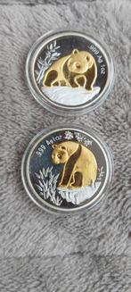 Souvenir munten China panda, Postzegels en Munten, Ophalen of Verzenden, Zilver