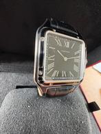 Cartier Santos Dumont Black Lacquer WSSA0046, Leer, Staal, Polshorloge, Zo goed als nieuw