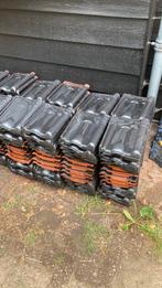 Kruisdakpannen mat zwart verglaasd, Doe-het-zelf en Verbouw, Dakpannen en Dakbedekking, Ophalen, Gebruikt, Steen of Klei, Zwart