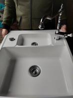 Systemceram centra 60 witte keramieken gootsteen, Ophalen, Gebruikt, Wit, 50 tot 100 cm