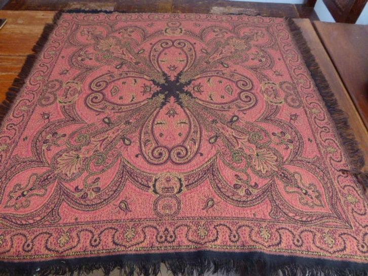 Antiek vierkant schoorsteendoek, worteldoek, Antiek en Kunst, Antiek | Kleden en Textiel, Ophalen of Verzenden