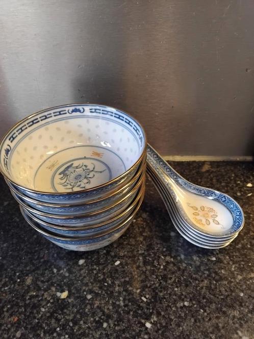 Chinese kommetjes met lepels, Antiek en Kunst, Antiek | Servies compleet, Ophalen