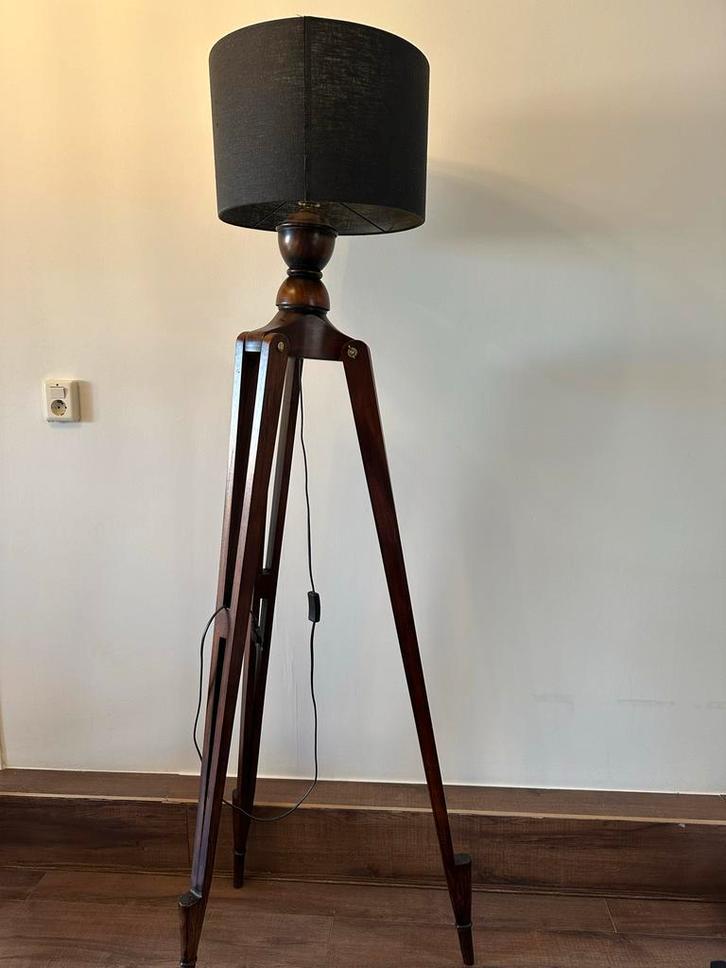 Massief Eikenhouten Lamp - Defect, Huis en Inrichting, Lampen | Vloerlampen, Gebruikt, 100 tot 150 cm, Hout, Ophalen of Verzenden