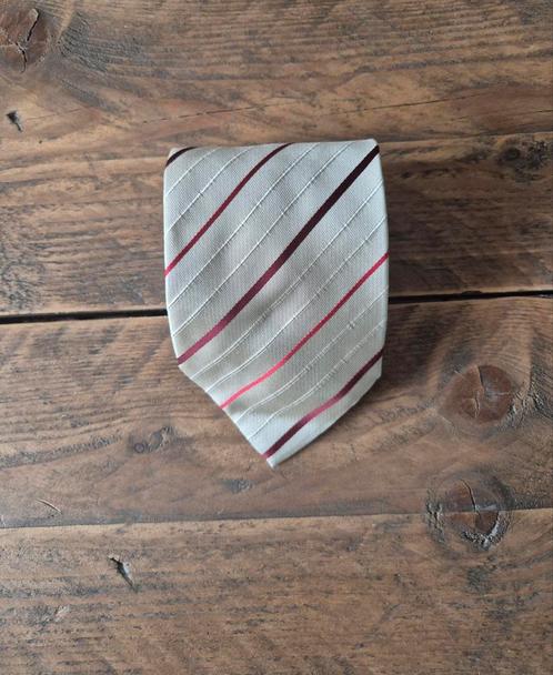 Zijden stropdas McGregor - Beige/rood gestreept, Kleding | Heren, Stropdassen, Zo goed als nieuw, Rood, Ophalen of Verzenden