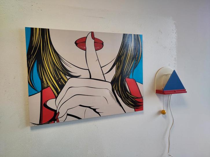 Vintage Ikea artwork sssshhh Deborah Azzopardi SOLMYRA, Antiek en Kunst, Kunst | Schilderijen | Modern, Ophalen of Verzenden