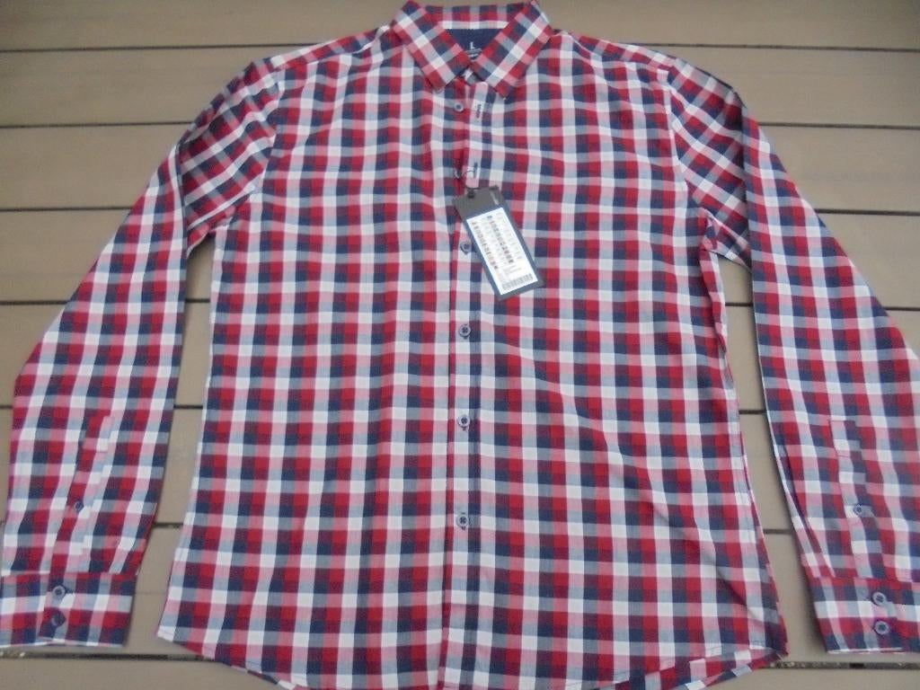 NIEUW Rood ruiten overhemd SMOG, Kleding | Heren, Overhemden, Nieuw, Halswijdte 41/42 (L), Rood, Smog