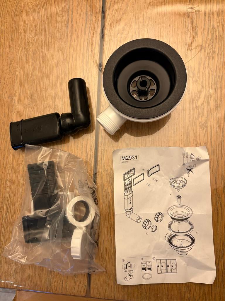 Nieuwe wastafel afvoerset, Doe-het-zelf en Verbouw, Ophalen of Verzenden, Nieuw, Wastafel