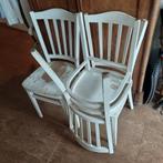 houten keukenstoelen landelijk brocante 3 stuks creme, Ophalen, Gebruikt, Drie, Wit