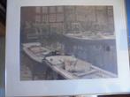 aquarel haven boten f.nackaerts, Ophalen of Verzenden