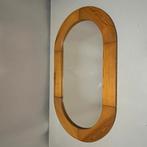 jaren 70 Zweeds design ovale grenen houten spiegel, Ophalen, Gebruikt, 100 tot 150 cm, Markaryd