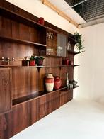 Vintage XL Rosewood wandsysteem, Poul Cadovius ‘60, Huis en Inrichting, Kasten | Wandmeubels, Glas, Met deur(en), 200 cm of meer