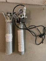 Co2 drukregelaar incl bellenteller en 2x 500 gram drukfles, Ophalen of Verzenden, Gebruikt, Filter of Co2