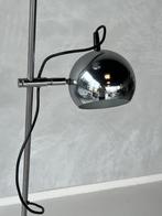 Jaren 70 vloerlamp chroom vintage bollamp retro design 1970s, Gebruikt, Vintage, Ophalen of Verzenden, Metaal