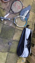 Badminton 2rackets dunlop estusa hoes en tas, Sport en Fitness, Badminton, Gebruikt, Ophalen of Verzenden, Tas