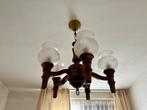 Kroonluchter | Hout | Glas | Hanglamp | Plafondlamp | Lamp, Huis en Inrichting, Lampen | Hanglampen, Zo goed als nieuw, Ophalen