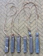 Zes raamgewichten, antiek, twee met extra lood, Ophalen, Gebruikt, Minder dan 80 cm, Minder dan 80 cm