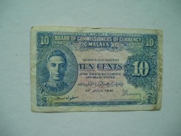 1175. Malaya, 10 cents 1941 King George VI. beschikbaar voor biedingen
