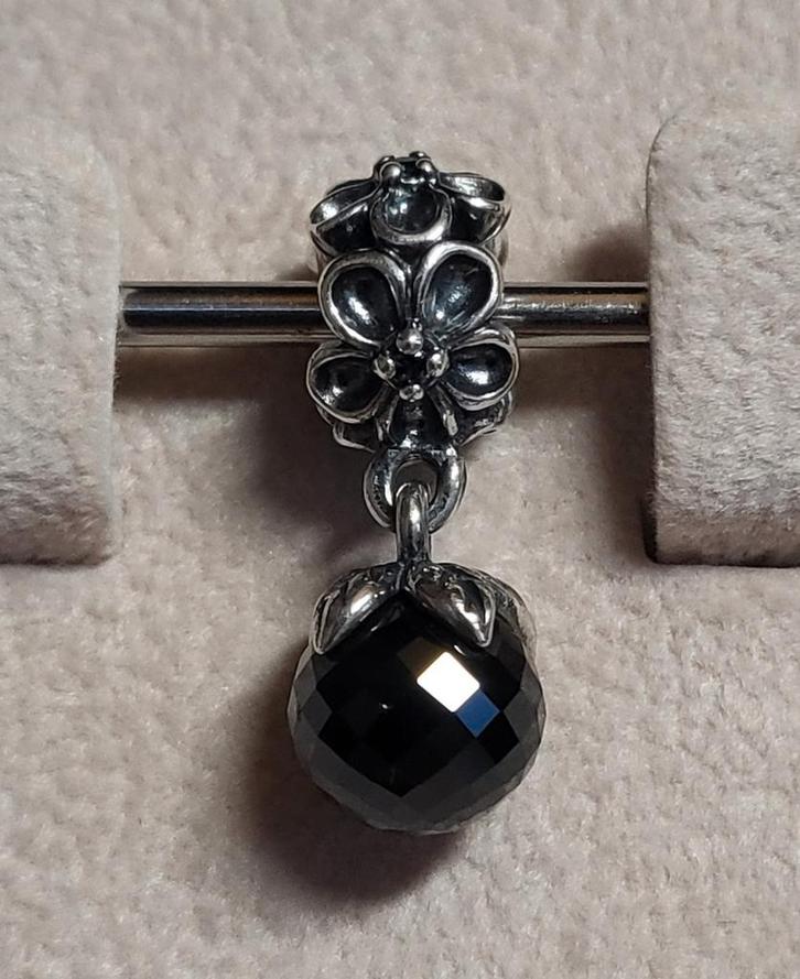 Mooie Pandora Hanger Met Zwarte Onyx, Sieraden, Tassen en Uiterlijk, Bedels, Zo goed als nieuw, Pandora, Zilver, Ophalen of Verzenden