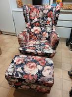Fauteuil met Hocker, Huis en Inrichting, Ophalen, Hout, 75 tot 100 cm, Zo goed als nieuw