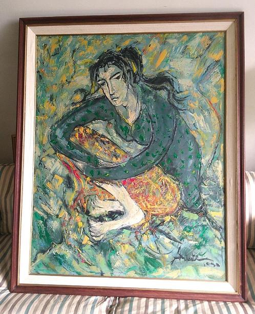 Jonge vrouw 1990 - Astuti Kusumo (geb.1970 Indonesië), Antiek en Kunst, Kunst | Schilderijen | Klassiek, Ophalen