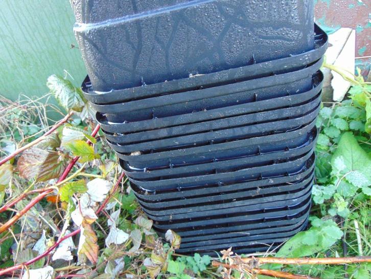 Zwarte vierkante kweekpotten, Tuin en Terras, Kweekspullen, Gebruikt, Kweekbak, Ophalen