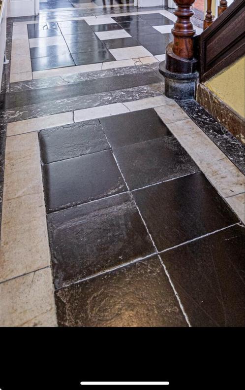 Originele Natuurstenen Vloer - Zwart Wit, Tuin en Terras, Tegels en Klinkers, Gebruikt, Overige typen, Natuursteen, 10 m² of meer