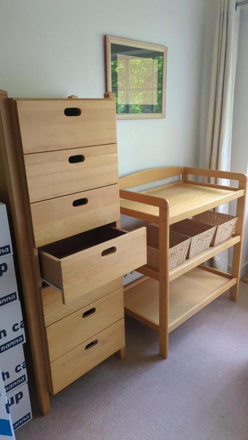 Prenatal Ikea Babykamer in neutraal hout, Kinderen en Baby's, Kinderkamer | Commodes en Kasten, Zo goed als nieuw, 50 tot 70 cm