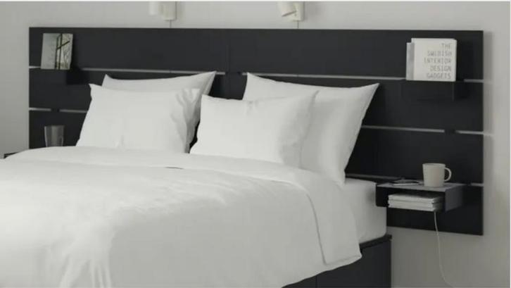 Ikea NORDLI hoofdeinde voor bed 160cm - 180 cm breed. Zwart, Huis en Inrichting, Slaapkamer | Bedden, Gebruikt, Tweepersoons, 160 cm